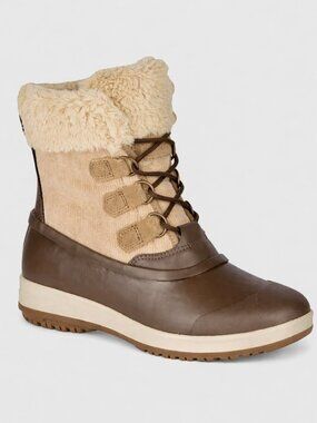 NIB Sperry Pacifica Alpine All Weather Winter Snow Faux Fur Brown Boots Size 7